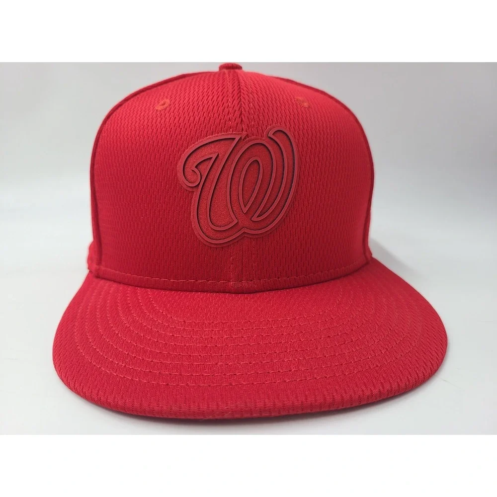 Washington Nationals New Era 59Fifty Fitted 7‎ 3/8 Hat Cap Polyester Men MLB Red